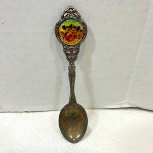 VTG DISNEYLAND Silverplated Mickey Minnie Souvenir Spoon Made in Australia